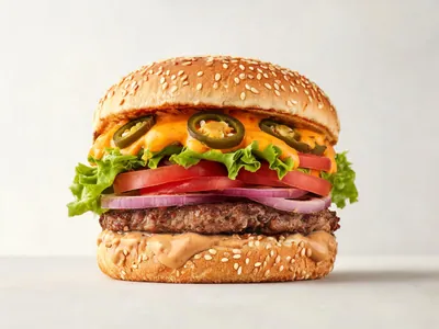 Drehspieß-Cheeseburger